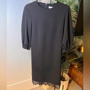 Tibi Lace Trim Midi Dress